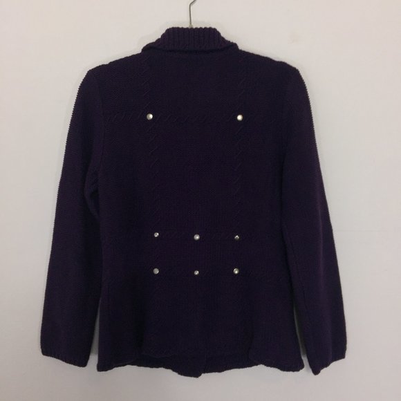 Chico's Ribbed Knit Cardigan Sweater Equestrian - Picture 2 of 7